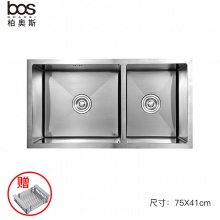 臺(tái)下手工雙盆帶濾水籃（SUS304）